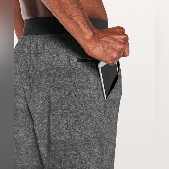 Lululemon T.H.E. Short *Linerless 9" Heathered Texture Printed Greyt Deep Coal - Picture 4 of 14